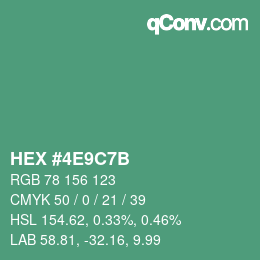 Color code: HEX #4E9C7B | qconv.com