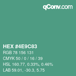 Color code: HEX #4E9C83 | qconv.com
