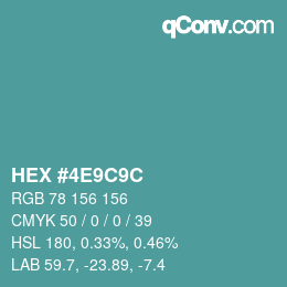 Color code: HEX #4E9C9C | qconv.com