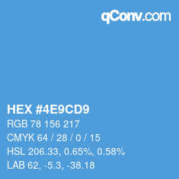 Color code: HEX #4E9CD9 | qconv.com