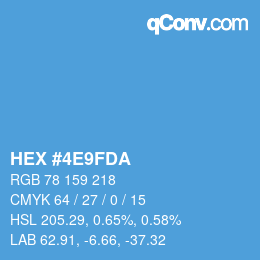 颜色代码: HEX #4E9FDA | qconv.com