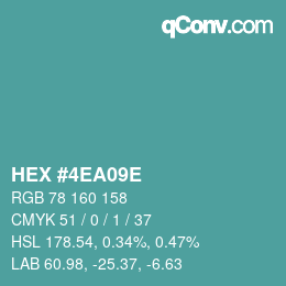 Color code: HEX #4EA09E | qconv.com
