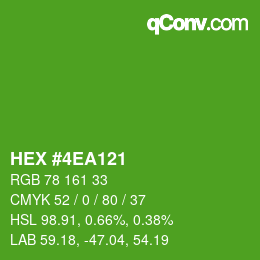 Color code: HEX #4EA121 | qconv.com