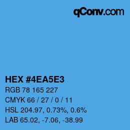 Farbcode: HEX #4EA5E3 | qconv.com