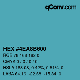 Color code: HEX #4EA8B600 | qconv.com