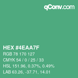 Farbcode: HEX #4EAA7F | qconv.com