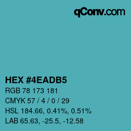 カラーコード: HEX #4EADB5 | qconv.com