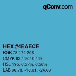 Color code: HEX #4EAECE | qconv.com