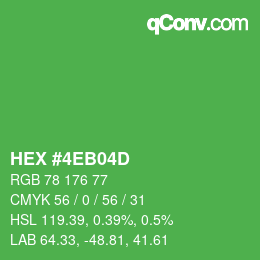 Color code: HEX #4EB04D | qconv.com