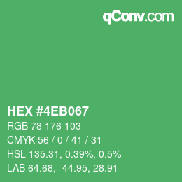 Color code: HEX #4EB067 | qconv.com