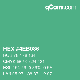 カラーコード: HEX #4EB086 | qconv.com