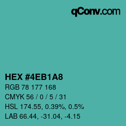 Color code: HEX #4EB1A8 | qconv.com