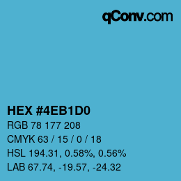 颜色代码: HEX #4EB1D0 | qconv.com