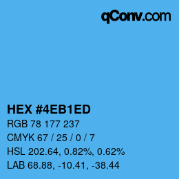 カラーコード: HEX #4EB1ED | qconv.com