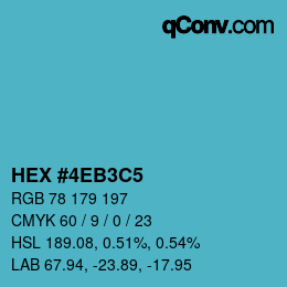 Color code: HEX #4EB3C5 | qconv.com