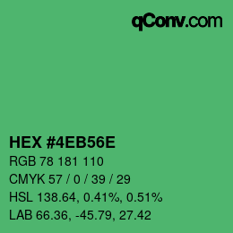 Color code: HEX #4EB56E | qconv.com