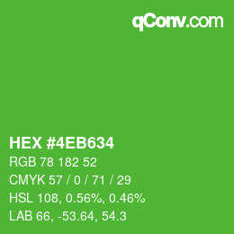 カラーコード: HEX #4EB634 | qconv.com