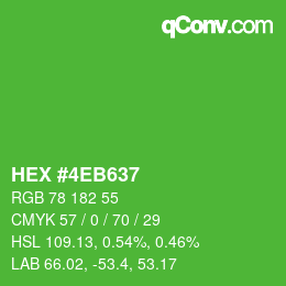 Color code: HEX #4EB637 | qconv.com