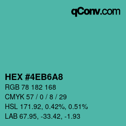 カラーコード: HEX #4EB6A8 | qconv.com