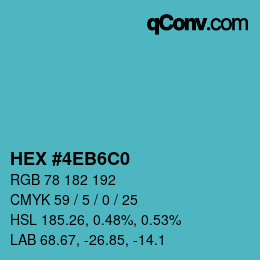 Código de color: HEX #4EB6C0 | qconv.com