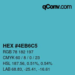 Color code: HEX #4EB6C5 | qconv.com