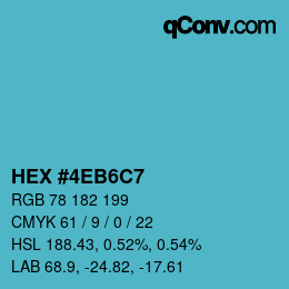カラーコード: HEX #4EB6C7 | qconv.com