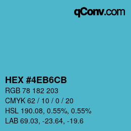 Color code: HEX #4EB6CB | qconv.com