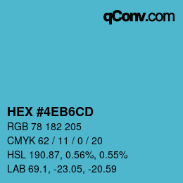 カラーコード: HEX #4EB6CD | qconv.com