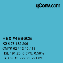 Color code: HEX #4EB6CE | qconv.com