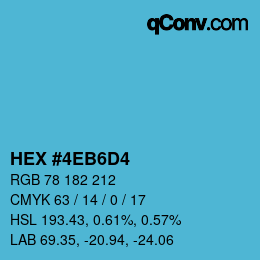 カラーコード: HEX #4EB6D4 | qconv.com