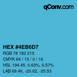 カラーコード: HEX #4EB6D7 | qconv.com