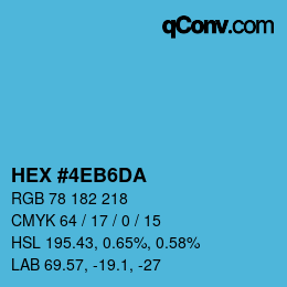 Farbcode: HEX #4EB6DA | qconv.com