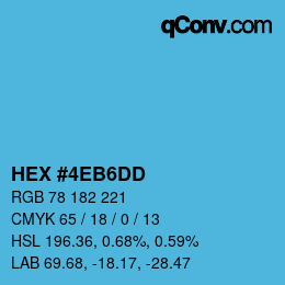 カラーコード: HEX #4EB6DD | qconv.com