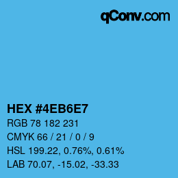 カラーコード: HEX #4EB6E7 | qconv.com