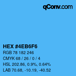 カラーコード: HEX #4EB6F6 | qconv.com