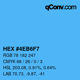 Color code: HEX #4EB6F7 | qconv.com