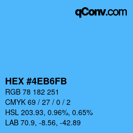 カラーコード: HEX #4EB6FB | qconv.com