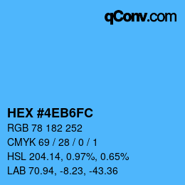カラーコード: HEX #4EB6FC | qconv.com