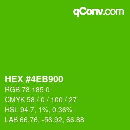 Color code: HEX #4EB900 | qconv.com
