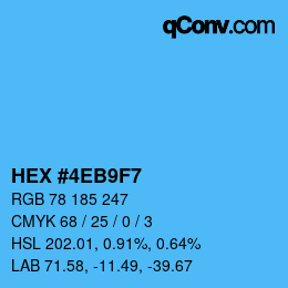 Color code: HEX #4EB9F7 | qconv.com