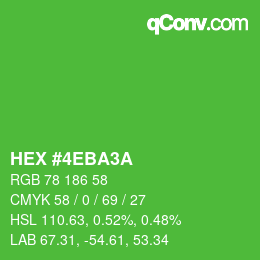 カラーコード: HEX #4EBA3A | qconv.com
