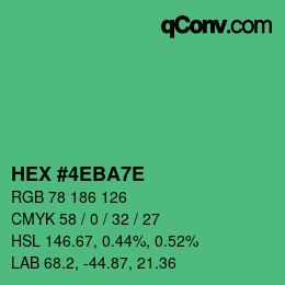 Color code: HEX #4EBA7E | qconv.com