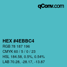 Color code: HEX #4EBBC4 | qconv.com
