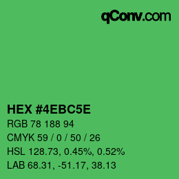 颜色代码: HEX #4EBC5E | qconv.com