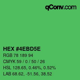 Farbcode: HEX #4EBD5E | qconv.com