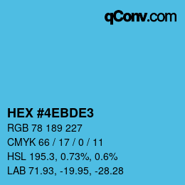 Color code: HEX #4EBDE3 | qconv.com