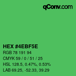 Farbcode: HEX #4EBF5E | qconv.com