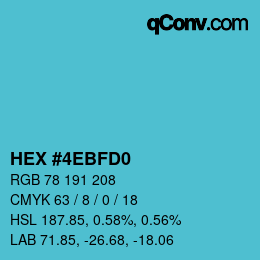 颜色代码: HEX #4EBFD0 | qconv.com