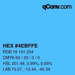 Color code: HEX #4EBFFE | qconv.com