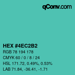 Color code: HEX #4EC2B2 | qconv.com